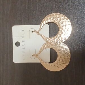 Stylish Gold Textured Hoop Earrings